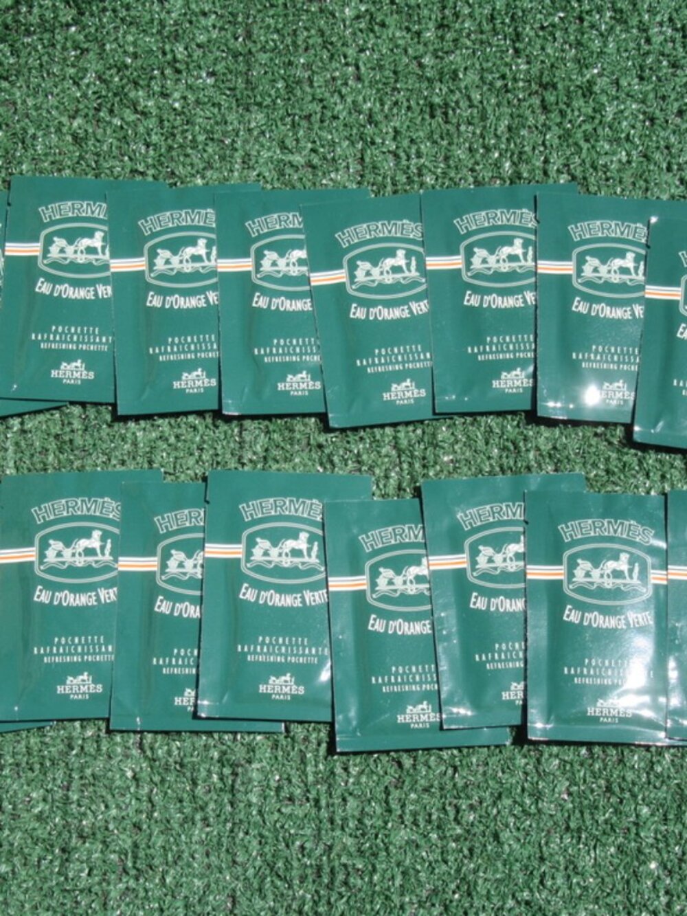 Lot of 16 Vintage Hermès Paris Eau D'Orange Verte Refreshing Pochette Packets